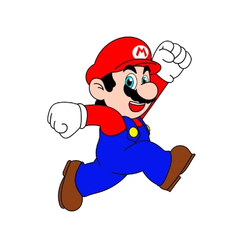 Karakter Mario 2D bergaya pixel untuk menyusun pola