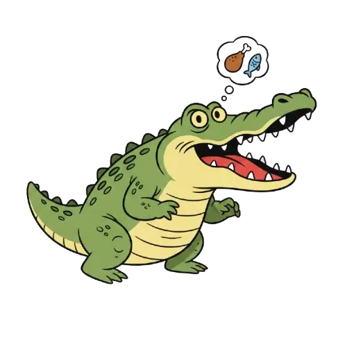 Model aligator WeDo dengan mulut terbuka